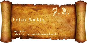 Friss Martin névjegykártya